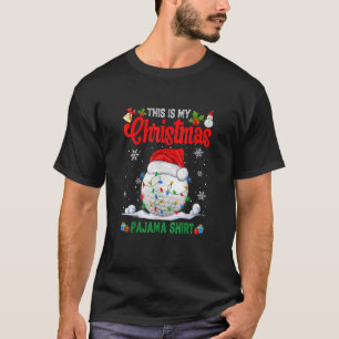 This Is My Christmas Pajama Santa Hat Golf Xmas T-Shirt