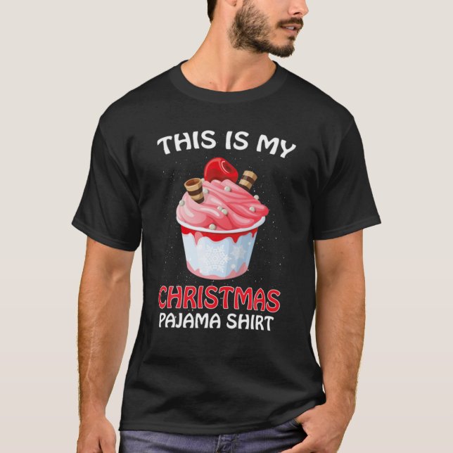 This Is My Christmas Pajama Santa Ice Cream Funny T-Shirt (Front)