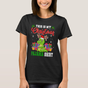 This Is My Christmas Pajama Santa Reindeer Alligat T-Shirt