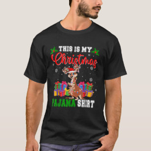 This Is My Christmas Pajama Santa Reindeer Kangaro T-Shirt