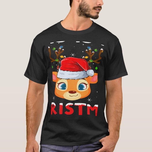 This Is My Christmas Pajama  Santa Reindeer Xmas T-Shirt (Front)
