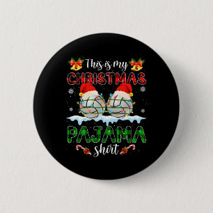 This Is My Christmas Pajama Santa Volleyball Xmas  6 Cm Round Badge