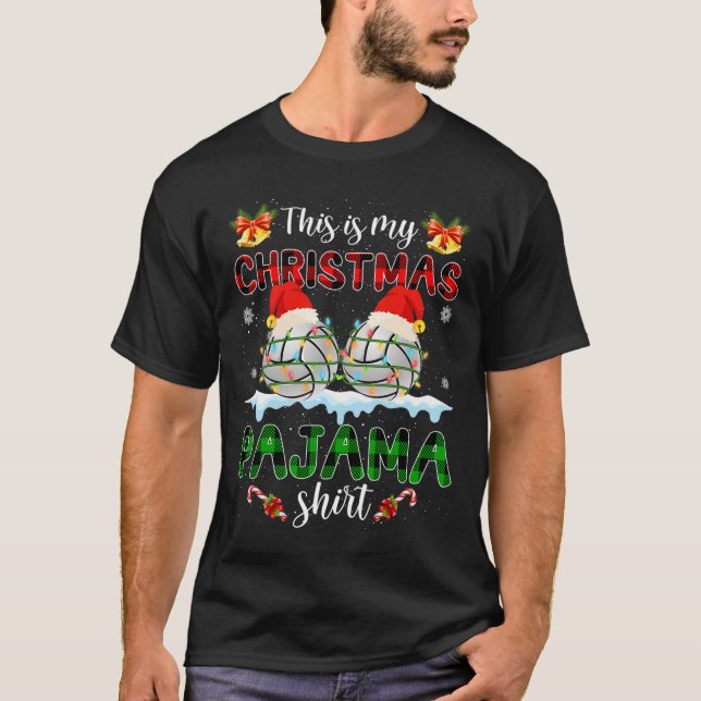 This Is My Christmas Pajama Santa Volleyball Xmas  T-Shirt (Front)