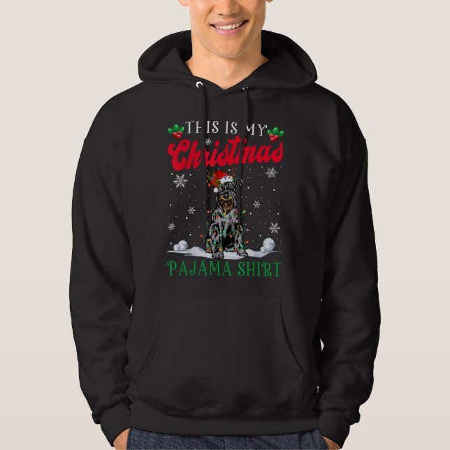 This Is My Christmas Pajama Schnauzer Dog Hoodie (Front)