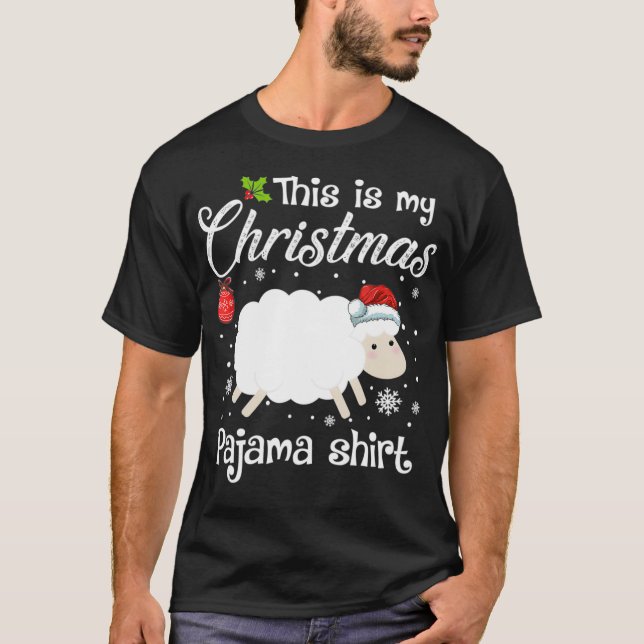 This Is My Christmas Pajama  Sheep Lover Xmas  T-Shirt (Front)