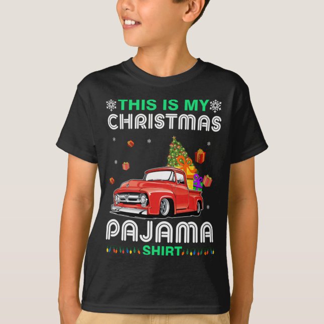 This Is My Christmas Pajama Shih Tzu Riding Red Tr T-Shirt (Front)