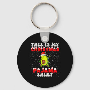 This Is My Christmas Pajama Shirt Avocado Dabbing  Key Ring