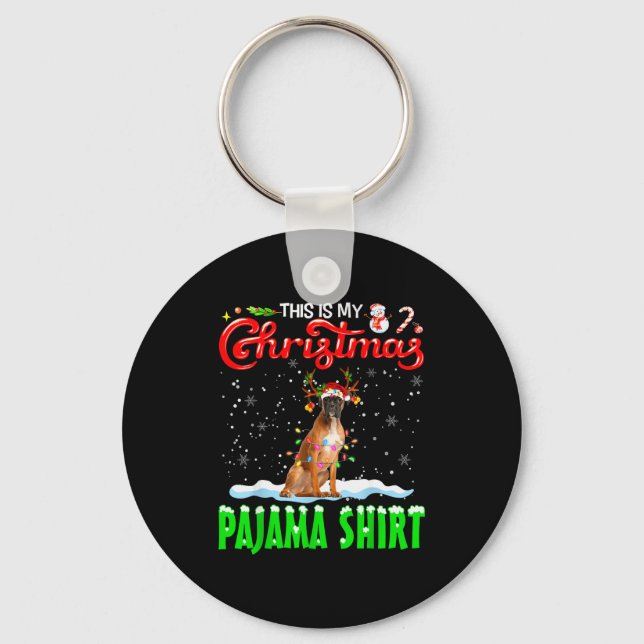 This Is My Christmas Pajama Shirt Boxer Christmas  Key Ring (Front)