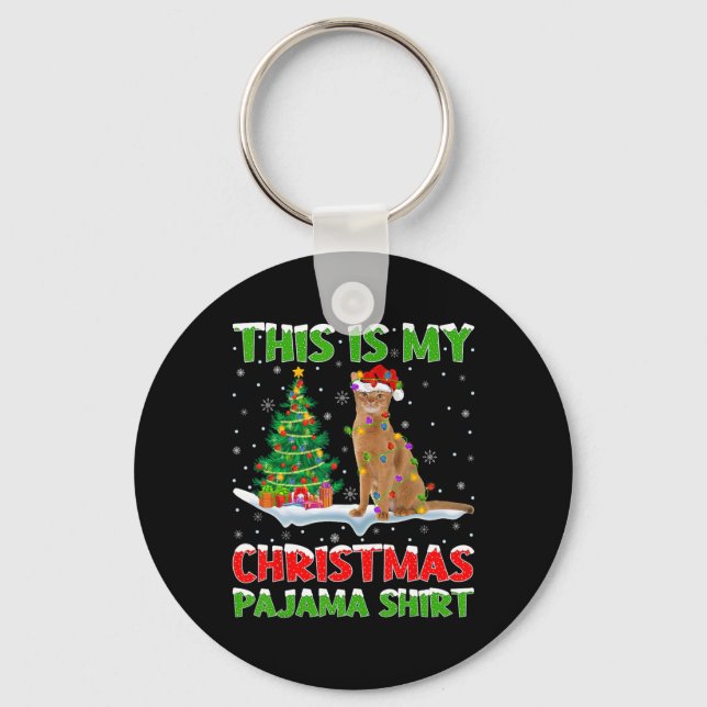 This Is My Christmas Pajama Shirt Christmas  Key Ring (Front)