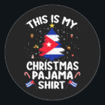 This Is My Christmas Pajama Shirt Cu Flag Tree Xma Classic Round Sticker<br><div class="desc">This Is My Christmas Pajama Shirt Cu Flag Tree Xmas</div>