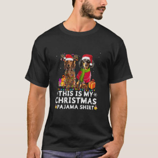 This Is My Christmas Pajama Shirt Dachshund Santa 