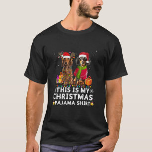 This Is My Christmas Pajama Shirt Dachshunds Santa
