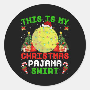 This Is My Christmas Pajama Shirt Field Hockey Chr Classic Round Sticker