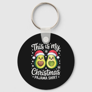 This Is My Christmas Pajama Shirt For Avocado Love Key Ring