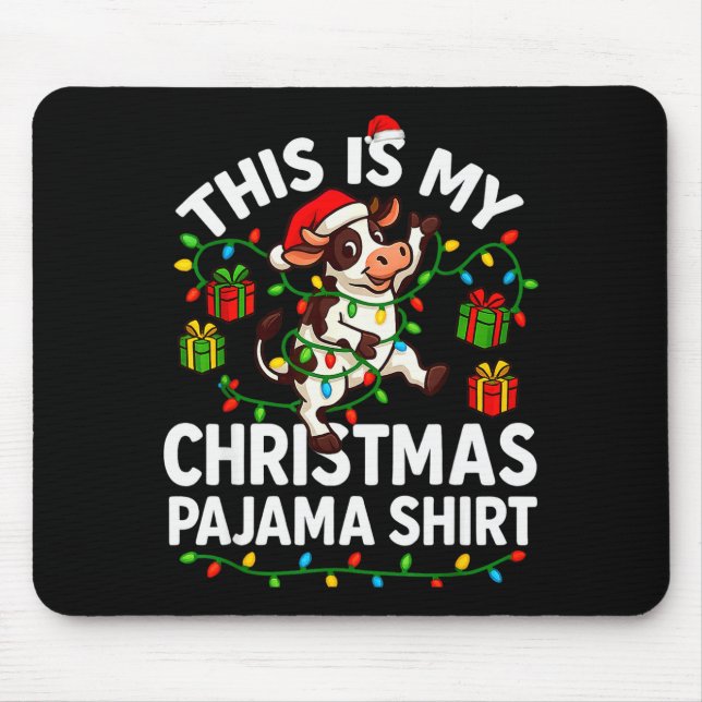 This Is My Christmas Pajama Shirt Funny Christmas  Mouse Mat (Front)