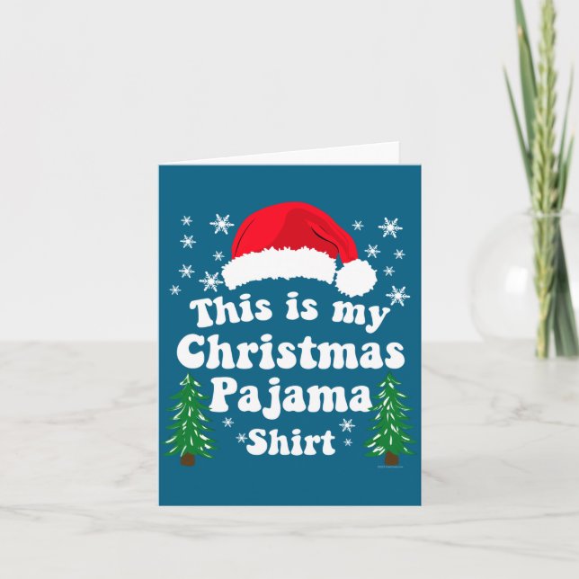This Is My Christmas Pajama Shirt Funny Retro Matc Card (Front)