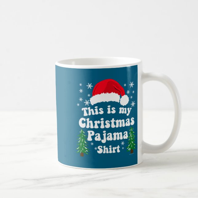 This Is My Christmas Pajama Shirt Funny Retro Matc Coffee Mug (Right)