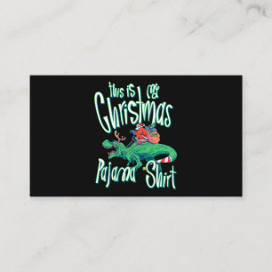 This is My Christmas Pajama Shirt Funny Santa Dino Business Card