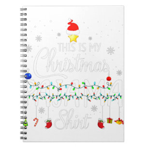 This is My Christmas Pajama Shirt Funny Xmas Light Notebook