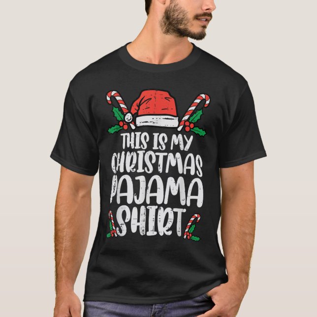 This Is My Christmas Pajama Shirt Funny Xmas Pjs M (Front)