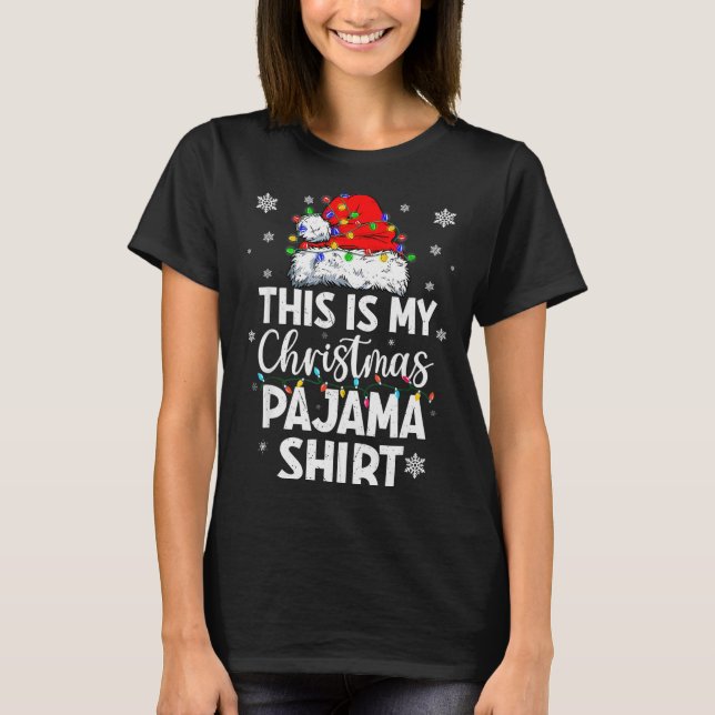 This Is My Christmas Pajama Shirt Funny Xmas Pjs M (Front)