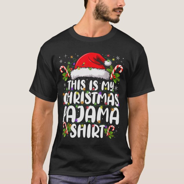 This Is My Christmas Pajama Shirt Funny Xmas Pjs M (Front)