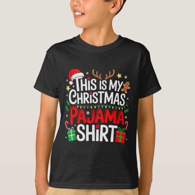 This Is My Christmas Pajama Shirt Funny Xmas Pjs M (Front)