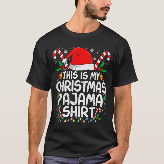 This Is My Christmas Pajama Shirt Funny Xmas Pjs M (Front)