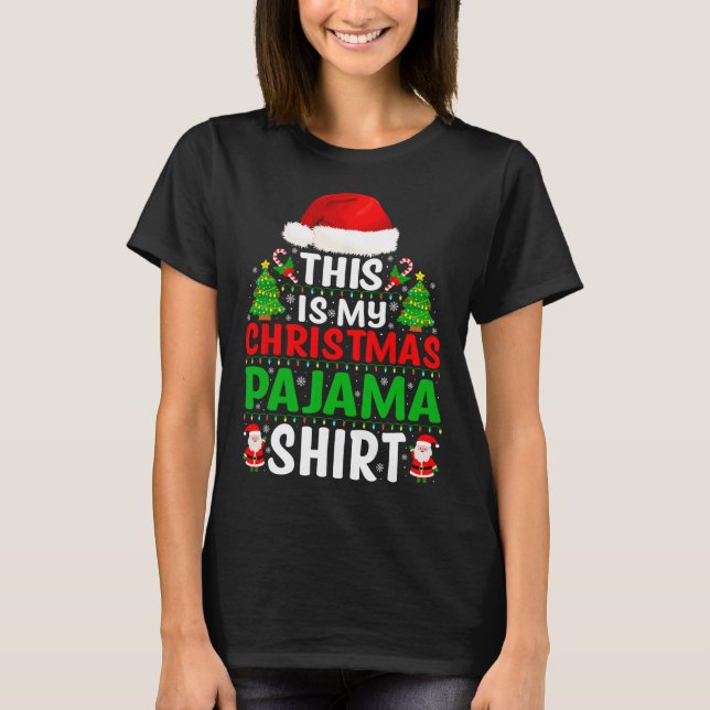 This Is My Christmas Pajama Shirt Funny Xmas Pjs M (Front)
