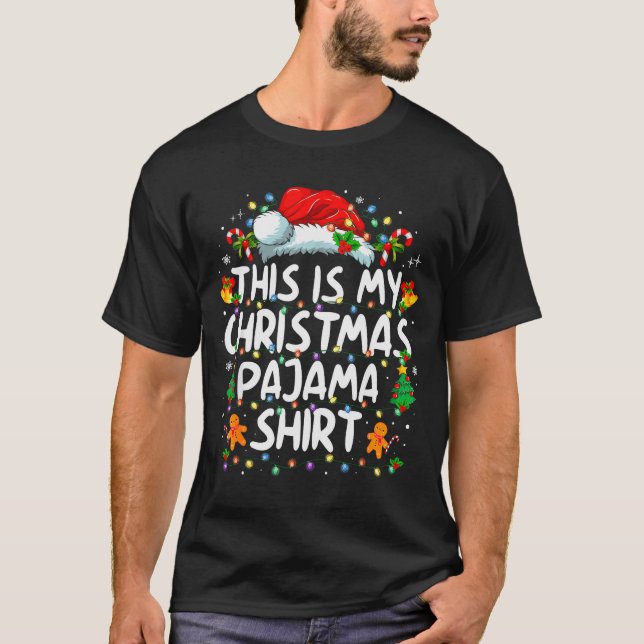This Is My Christmas Pajama Shirt Funny Xmas Pjs M (Front)