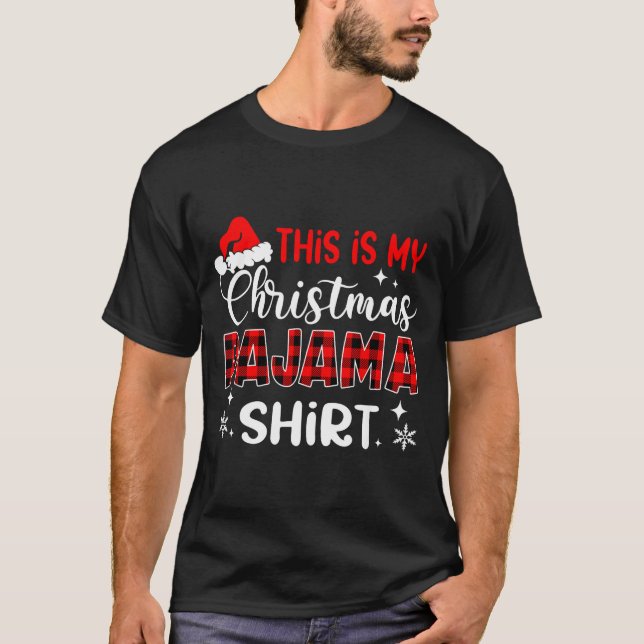 This Is My Christmas Pajama Shirt Funny Xmas Pjs M (Front)