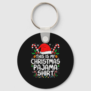 This Is My Christmas Pajama Shirt Funny Xmas Pjs M Key Ring