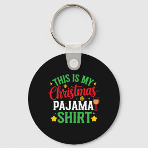 This Is My Christmas Pajama Shirt Funny Xmas Pjs M Key Ring