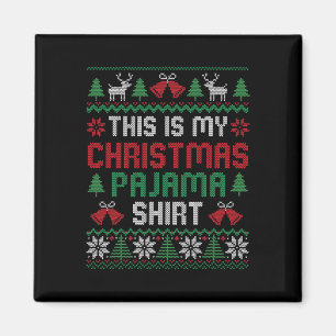 This Is My Christmas Pajama Shirt Funny Xmas Pjs M Magnet
