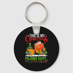 This Is My Christmas Pajama Shirt Goldfish Christm Key Ring
