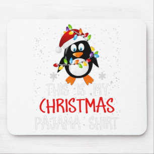 This Is My Christmas Pajama Shirt Penguins Santa G Mouse Mat