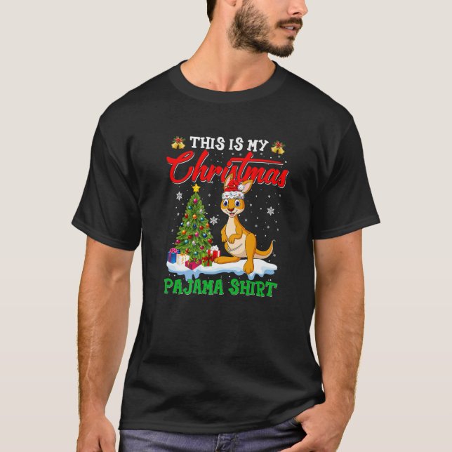 This Is My Christmas Pajama Shirt Santa Kangaroo L (Front)
