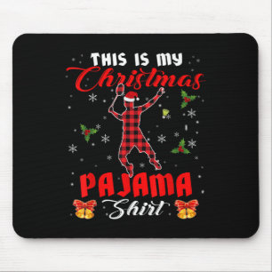 This Is My Christmas Pajama Shirt Santa Plaid Badm Mouse Mat
