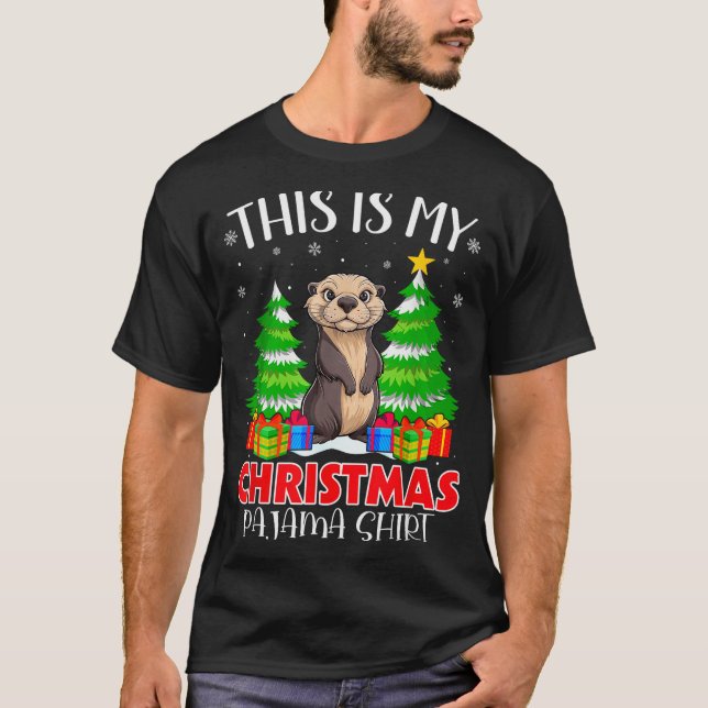 This Is My Christmas Pajama Shirt Sea Otter Xmas P (Front)