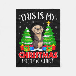 This Is My Christmas Pajama Shirt Sea Otter Xmas P Fleece Blanket