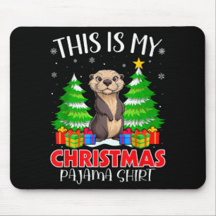 This Is My Christmas Pajama Shirt Sea Otter Xmas P Mouse Mat