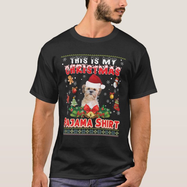 This Is My Christmas Pajama Shirt Shichon Dog Ugly (Front)