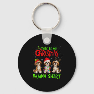 This Is My Christmas Pajama Shirt Shih Tzu Dog Fun Key Ring