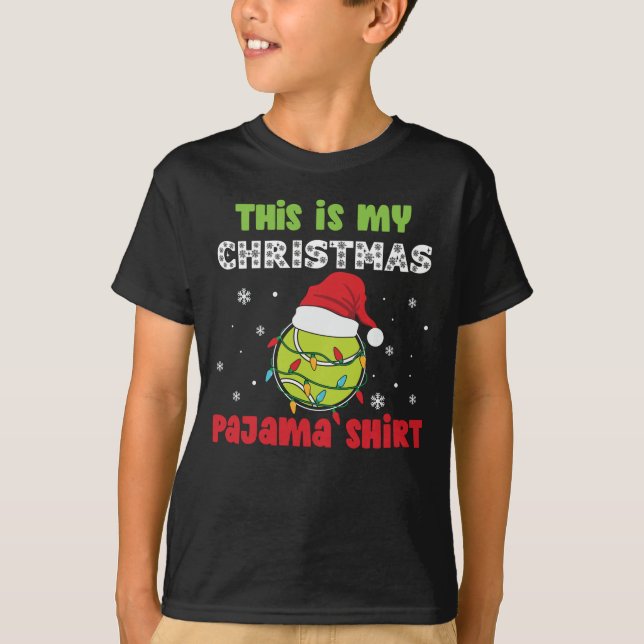 This Is My Christmas Pajama Shirt Tennis Theme (Front)