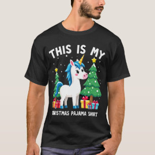 This is My Christmas Pajama Shirt Unicorn Xmas PJs