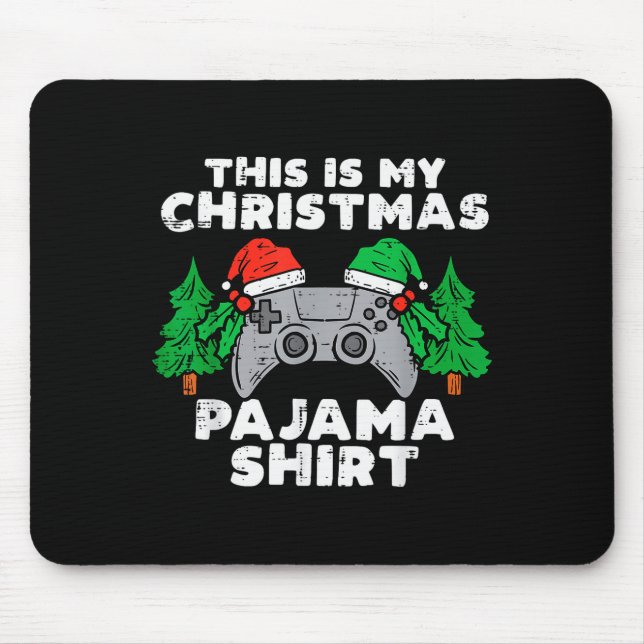 This Is My Christmas Pajama Shirt Video Games Boys Mouse Mat (Front)