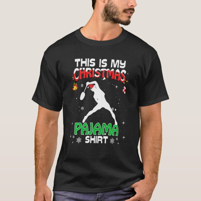 This Is My Christmas Pajama Shirt Xmas Badminton H (Front)