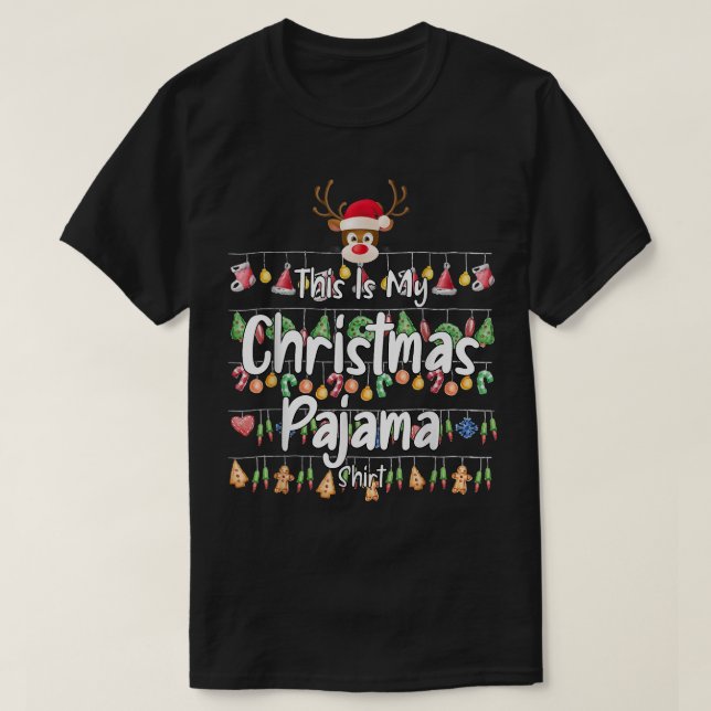 This Is My Christmas Pajama Shirt Xmas Lights Funn (Design Front)