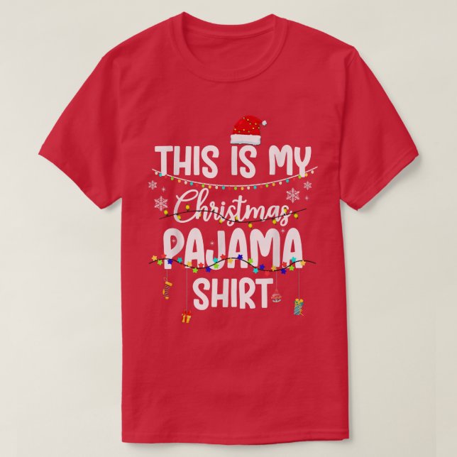 This Is My Christmas Pajama Shirt Xmas String Ligh (Design Front)