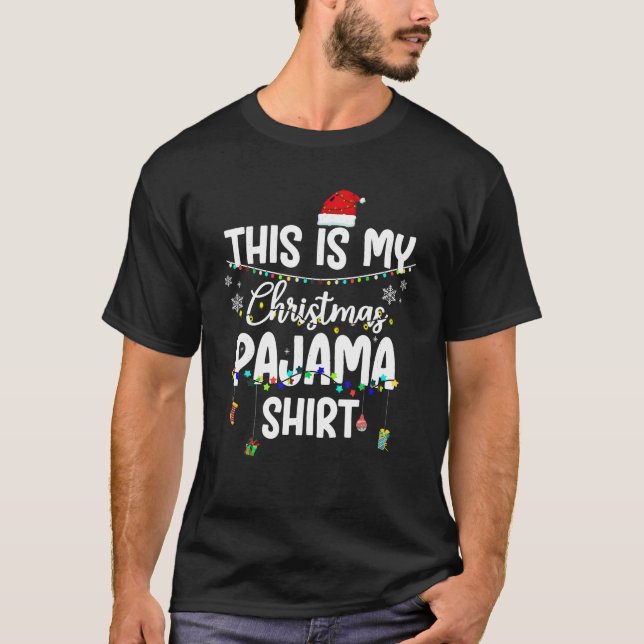 This Is My Christmas Pajama Shirt Xmas String Ligh (Front)